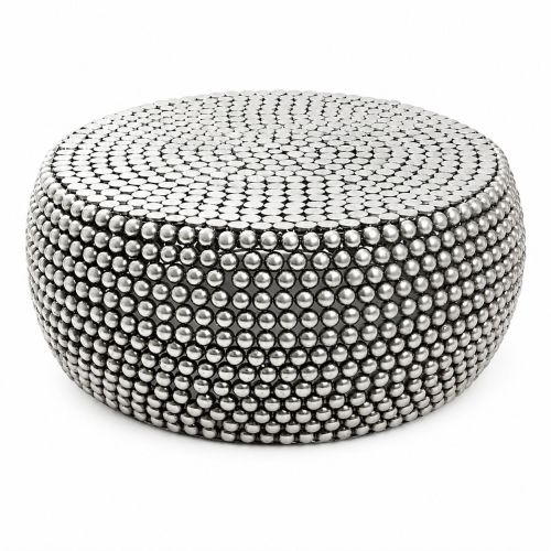 Silver Beaded Metal Coffee Table