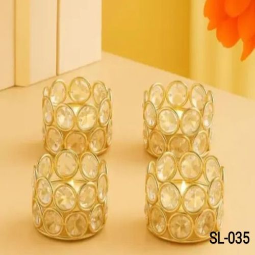 Golden Crystal T-Light Holder