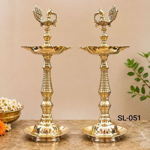 Kerala Fancy Peacock Design Brass Diya Stand