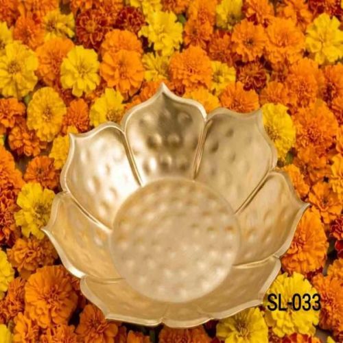 Lotus Shape Metal Hammered Urli Bowl