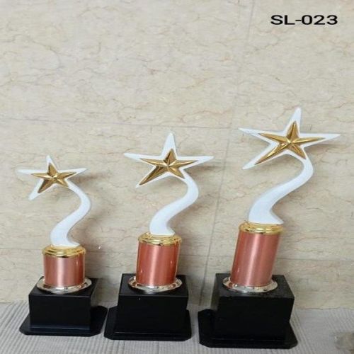 Metal Star Trophy With Wooden Base