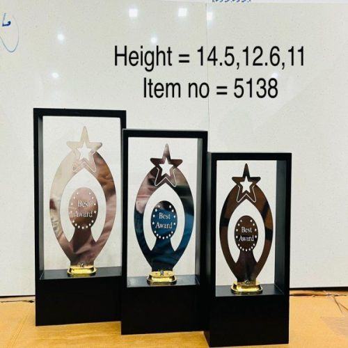 Premium Acrylic Star Shield Frame Trophy Set