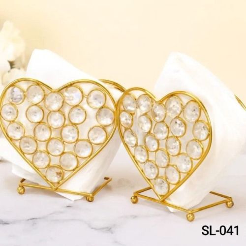 Premium Crystal Heart Iron Tissue Holder
