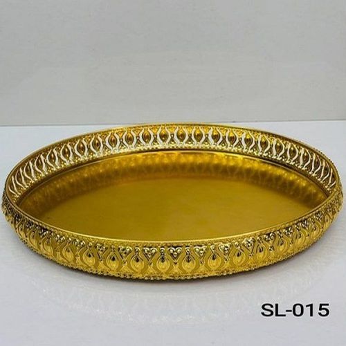Premium Round Gold Plated Iron Tray
