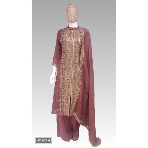 Ladies Designer Embroidered Straight Kurta Palazzo Set