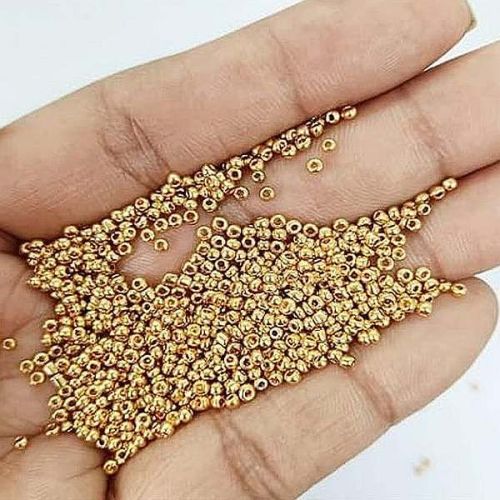 10mm Golden Round Glass Beads