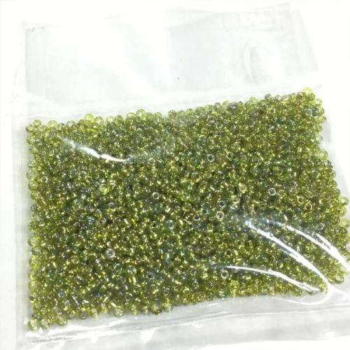 2 Mm Round Green Glass Beads