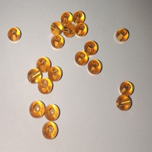 6mm Golden Round Glass Beads