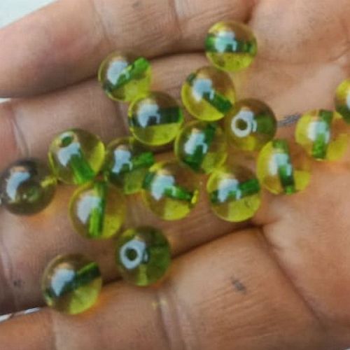 Green Round Glass Beads for Embroidery
