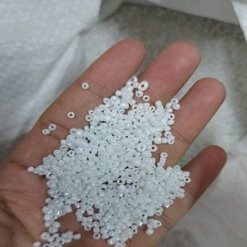 Milky White Round Glass Beads
