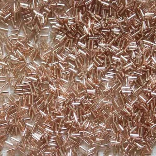 Rose Gold Transparent Pipe Glass Beads