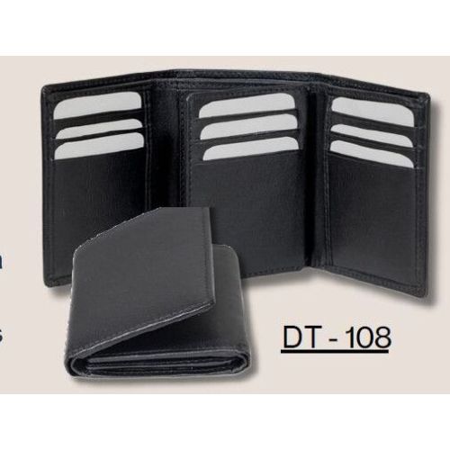 Black Leather Trifold Wallet