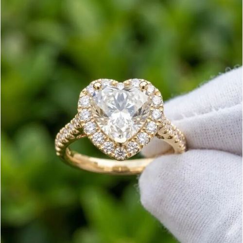 3CT Heart Cut E VVS2/VS1 Lab Grown IGI Certified Diamond Ring