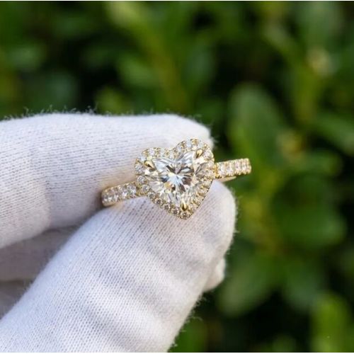 3CT Heart Shape Lab Grown Diamond Engagement Ring