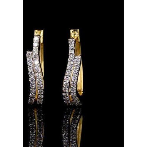 Lab Grown Diamond Bali Hoop Earrings