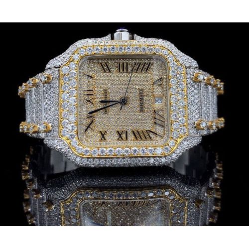 Men Automatic Movement Moissanite Wrist Watch
