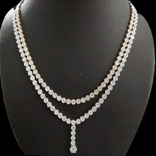 Double Line Handcrafted Diamond Necklace