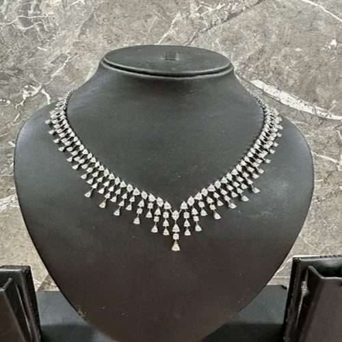 Exotic White Gold Diamond Necklace