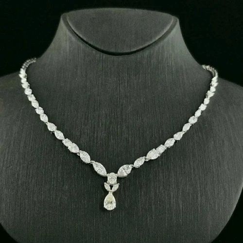 White Gold Solitaire Diamond Necklace