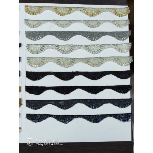 Bugle Bead Scalloped Lace