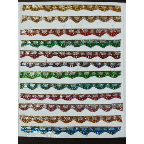 Dual Tone Glitter Scalloped Lace