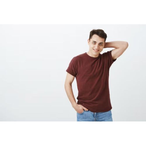 Mens Urban Maroon Essential Cotton T-Shirt