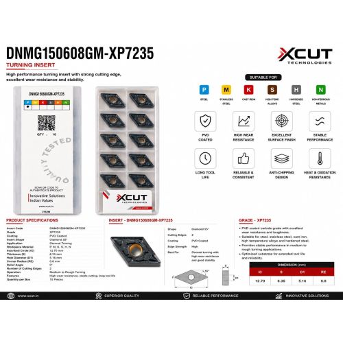 dnmg150608gm-xp7235 carbide turning insert