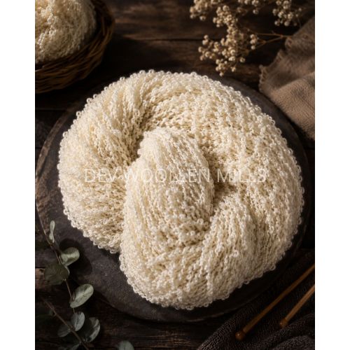 Natural Cream Textured Merino Wool Yarn