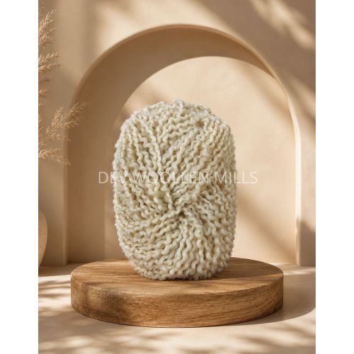 Natural White Textured Mohair Wool Yarn