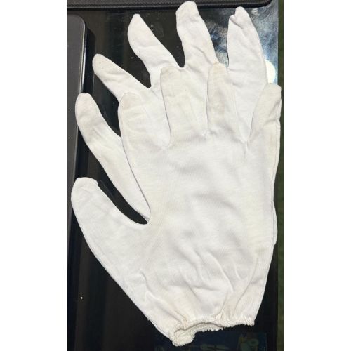 White Cotton Hosiery Safety Gloves