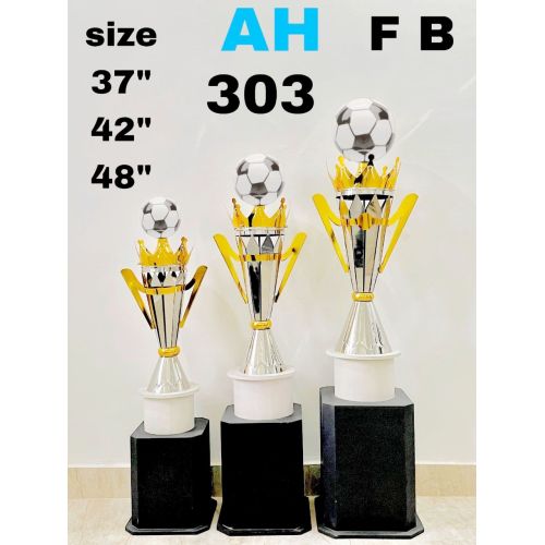 Crowned Tournament Football Trophy