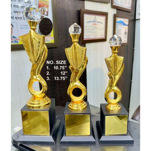 Crystal Accent Gold Plated Trophy