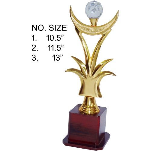 Golden Crescent Moon Brass Trophy