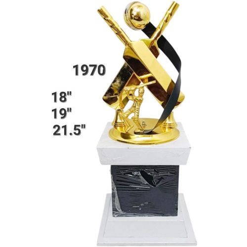 Golden Crossed Bats Sports Trophy