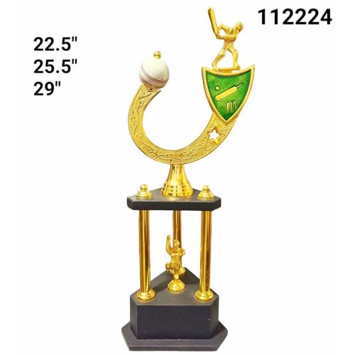 Golden Triple Pillar Sports Trophy