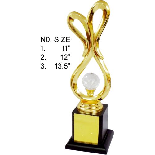 Ribbon Crystal Brass Trophy