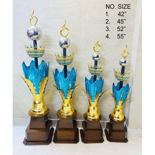 Royal Blue Championship Metal Trophy