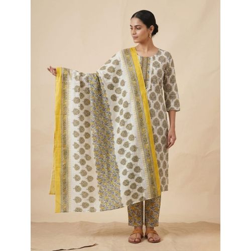 Ladies Printed Cotton Kurta Pant Suit