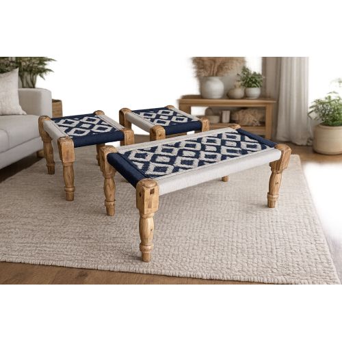 Eco Friendly Wooden Woven Stool
