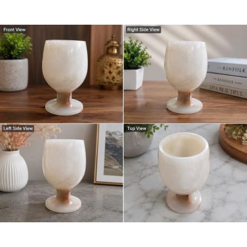 Handmade Stone Goblet Glass