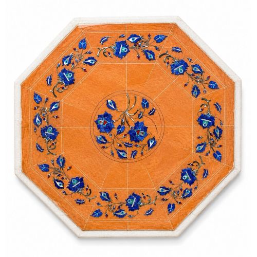 White Marble Inlay Center Table