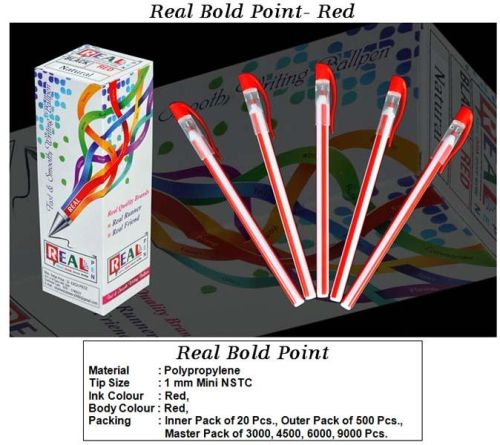 Real Bold Point Red Disposable Pen