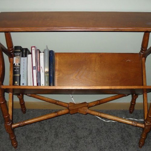 Turned Leg Dual Shelf Book Rack