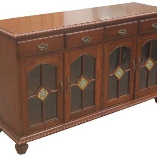 Stained Glass Four Door Sideboard Unit