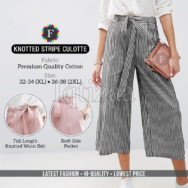 Knotted Striped Culotte 01
