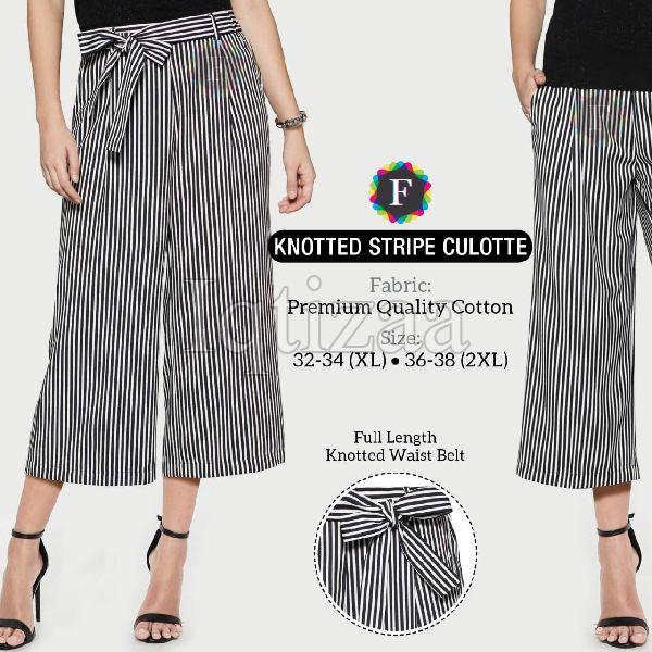 Knotted Striped Culotte 03