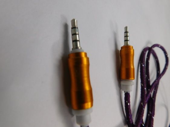 Imported High Quality Purple Cotton 3 Pin Aux Cable 01