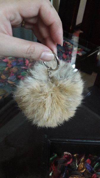 Rabbit Fur Keychain 01
