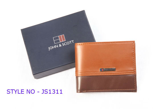 JS1311 Mens Light Brown Leather Wallet