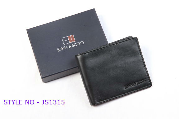 JS1315 Mens Black Leather Wallet